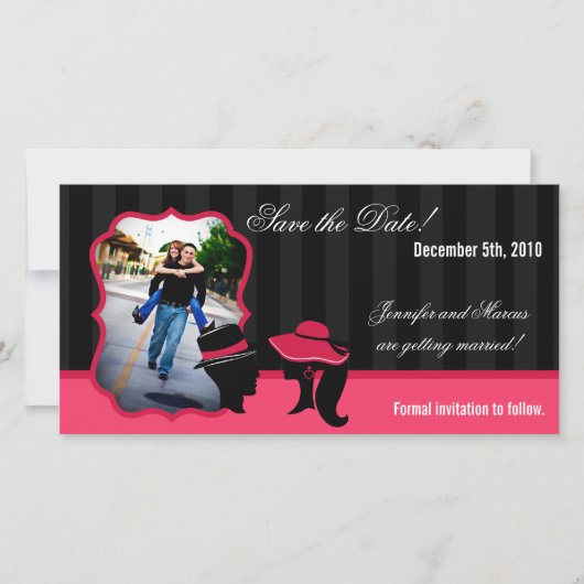 4x8 Fiançailles Faire-part Formal Casquettes Éléga (Devant)