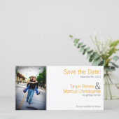 4x8 Fiançailles Faire-part gris jaune Chevron (Debout devant)