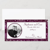 4x8 Fiançailles Photo Faire-part Étoiles violettes (Devant / Derrière)