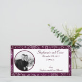 4x8 Fiançailles Photo Faire-part Étoiles violettes (Debout devant)