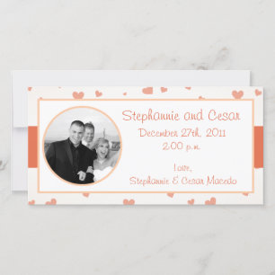 4x8 Fiançailles Photo Faire-part Penguin Love/Hea