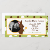 4x8 Forêt amis Bunny Faire-part de naissance (Devant / Derrière)