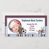 4x8 Foto Geboorte Aankondiging Lil League Puppy Ho (Voorkant)