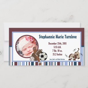 4x8 Foto Geboorteaankondiging Lil League Puppy Hon Aankondiging