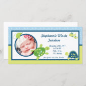 4x8 Foto Geboorteaankondiging Schildpad Rif Oceaan Aankondiging (Voorkant / Achterkant)