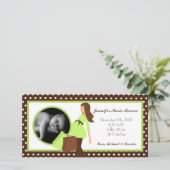 4x8 Green Mod Mom Polka Photo Faire-part de naissa (Debout devant)