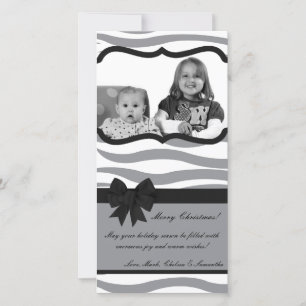 4x8 Grijze Zwarte Zebra Print PHOTO Kerstkaart