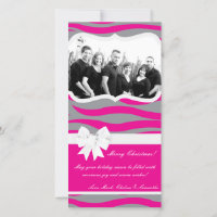 4x8 Hot Roze Grijs Zebra Prin FOTO Kerst Kaart