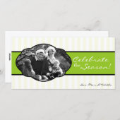 4x8 Limoen Witte Gestreepte Frame FOTO Kerstkaart (Voorkant / Achterkant)