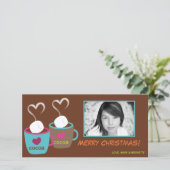 4x8 Moderne Cacao Cups FOTO Kerst Kaart (Staand voorkant)
