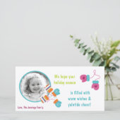 4x8 Moderne Kleur Mitten FOTO Kerst Kaart (Staand voorkant)