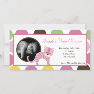 4x8 Oerwoud Queen Tiger Fotogeboorteaankondiging Aankondiging