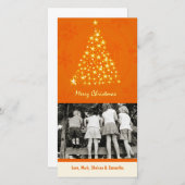 4x8 Orang Snowflake XMAS Tree photo carte de Noël (Devant / Derrière)