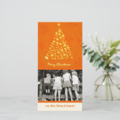 4x8 Orang Snowflake XMAS Tree photo carte de Noël (Debout devant)
