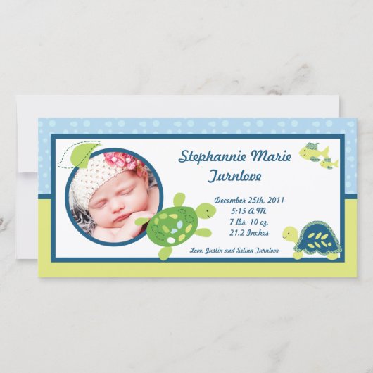 4x8 Photo Faire-part de naissance Turtle Reef Océa (Devant)