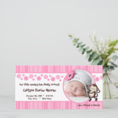 4x8 Pink Pop Monkey Girl Photo Faire-part de naiss (Debout devant)