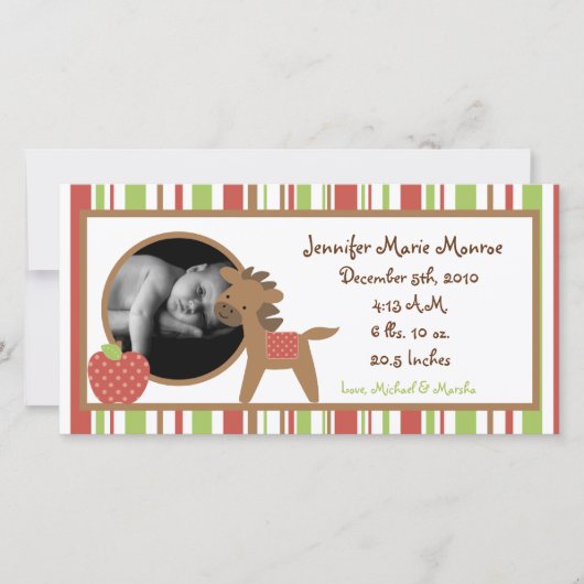 4x8 Red Barn Boerderij Geboorteaankondiging Aankondiging (Voorkant)