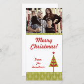 4x8 Red Star Christmas Tree Carte photo (Devant / Derrière)