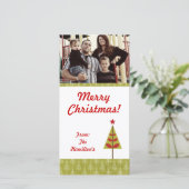 4x8 Red Star Christmas Tree Carte photo (Debout devant)