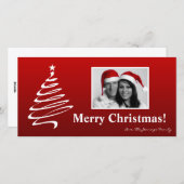 4x8 Rood Witte KERSTboom FOTO Kerstkaart (Voorkant / Achterkant)