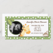 4x8 Safari Adventure Photo Faire-part de naissance (Devant / Derrière)