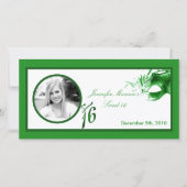 4x8 Sweet 16 Green Party Faire-part (Devant)