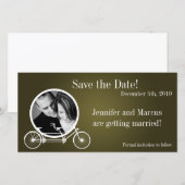 4x8 Verloving Aankondiging van Brown Double Bike (Voorkant / Achterkant)