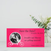 4x8 Verloving Aankondiging warme roze dubbele bike (Staand voorkant)