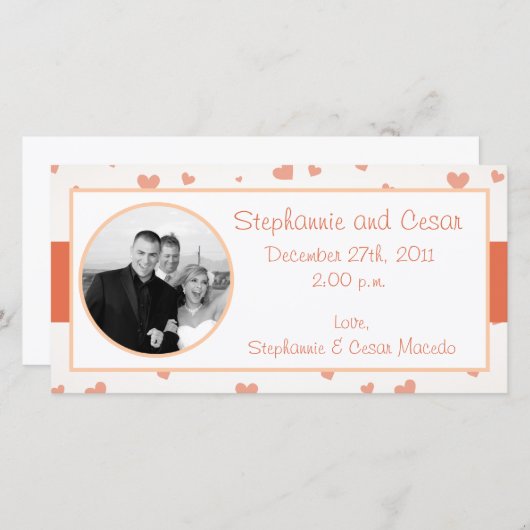 4x8 Verloving Foto Aankondiging Pinguïn Liefde/Hea (Voorkant / Achterkant)