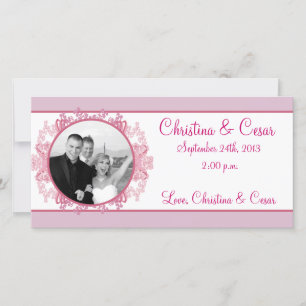4x8 Verloving Foto Aankondiging Roze/Paarse kin