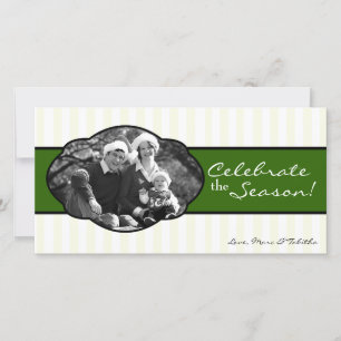 4x8 Vert blanc rayé cadre photo carte de Noël