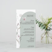 4x8" Waterverf Botanische Trouwtafel Menukaart Feestdagenkaart (Staand voorkant)