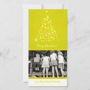 4x8 Yello Snowflake XMAS Tree photo carte de Noël