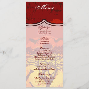 4x9.25 Cartes de menu African Safari Giraffe Sun