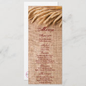 4x9.25 Cartes de menu Blé sur Burlap Sack Country (Devant / Derrière)