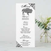 4x9.25 Cartes de menu Boho Buffalo Tribal Motif Bo (Debout devant)