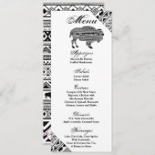 4x9.25 Cartes de menu Boho Buffalo Tribal Motif Bo (Devant / Derrière)