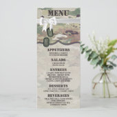 4x9.25 Cartes de menu Camoflauge Uniforme de Camof (Debout devant)