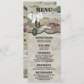 4x9.25 Cartes de menu Camoflauge Uniforme de Camof (Devant / Derrière)