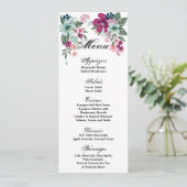 4x9.25 Cartes de menu Fleur tropicale en blanc (Debout devant)