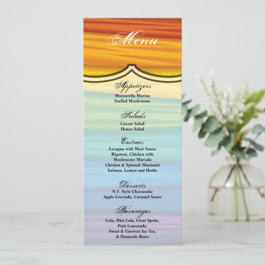 4x9.25 Cartes de menu lgbtq rainbow flag lesbienne (Debout devant)