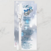 4x9.25 Cartes de menu Ornements Snowflakes Flacons (Devant / Derrière)