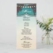 4x9.25 Cartes de menu Plage Coucher de soleil Palm (Debout devant)