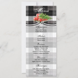 4x9.25 Cartes de menu XMAS Camion Buffalo plaqué n