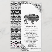 4x9.25 Cartes de programme Boho Buffalo Tribal Mot (Devant / Derrière)