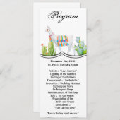 4x9.25 Cartes de programme Boho Llama Cactus bohèm (Devant / Derrière)