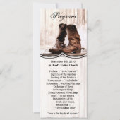 4x9.25 Cartes de programme Boots Country Rustic We (Devant)
