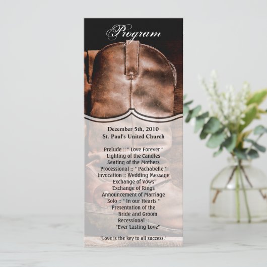 4x9.25 Cartes de programme Botte de garçon de garç (Debout devant)