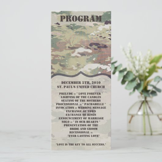 4x9.25 Cartes de programme Camofla uniforme de l'a (Debout devant)