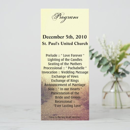 4x9.25 Cartes de programme Chemin de promenade Sun (Debout devant)